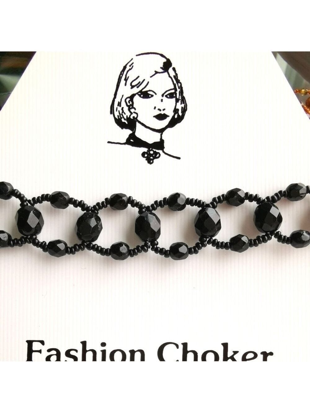 Crystal Choker Necklace Jet Black